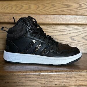 Adidas high top court sneaker. Size 7. Lightly worn.